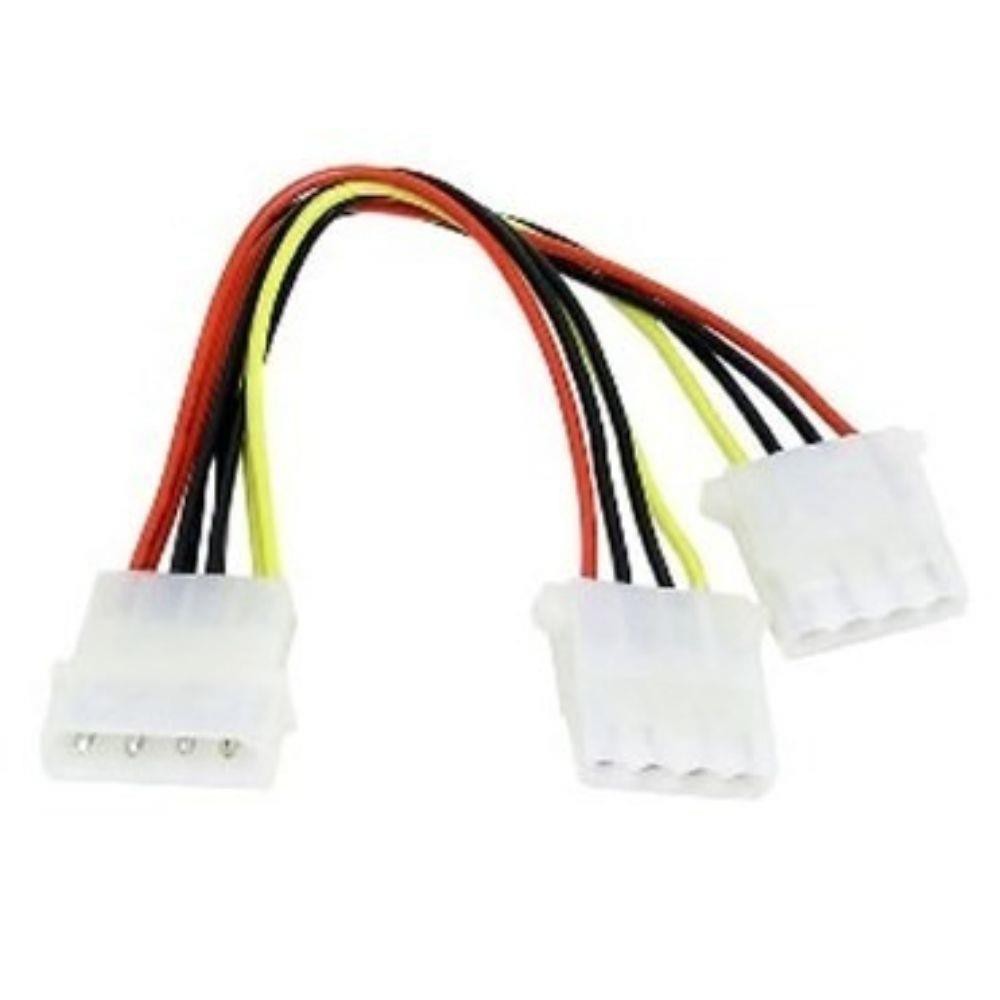 Cabo Duplicador Molex IDE. Splitter de força Akasa 4pin Molex. Comprimento: 20cm.AK-PW-Y-20 Molex
