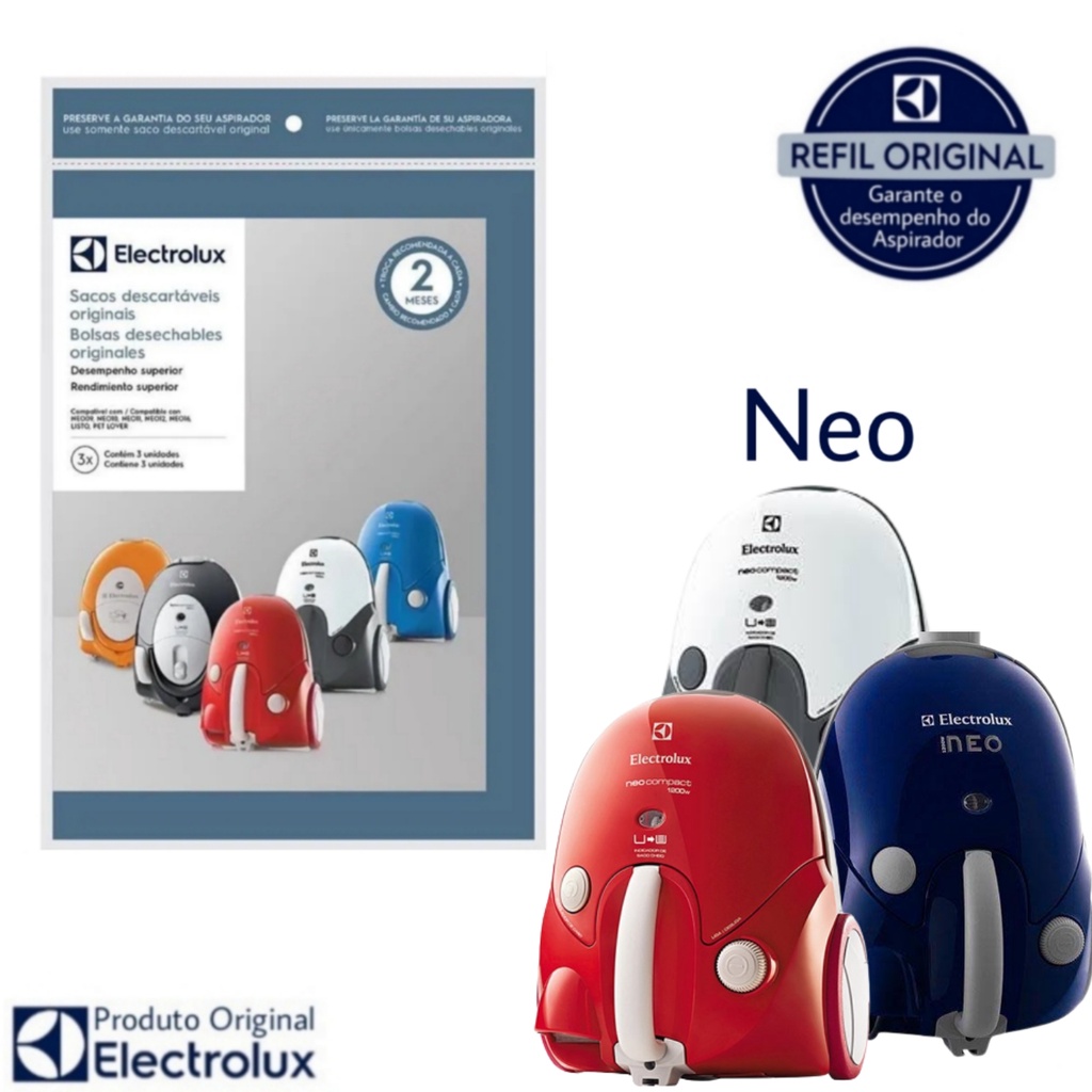 Kit 3 Sacos Aspirador de Pó Electrolux Original - Neo (SBENE) em Oferta na Shopee