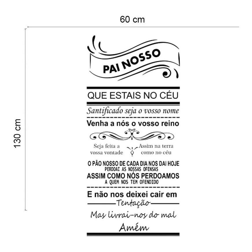 Adesivo Decorativo De Parede Quarto Sala Oração Pai Nosso - Home & Living