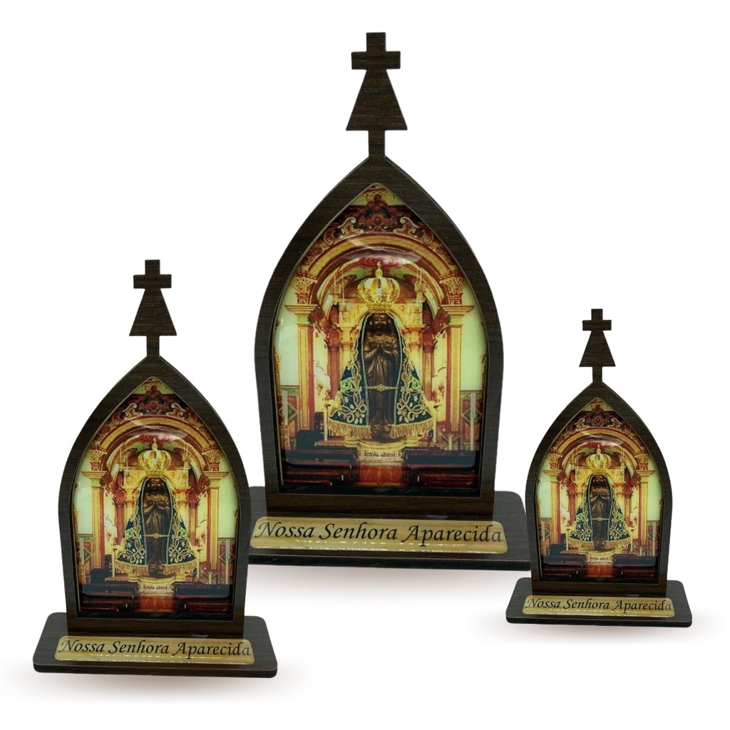 Capela Oratório de Nossa Senhora Aparecida Madeira MDF Resinada