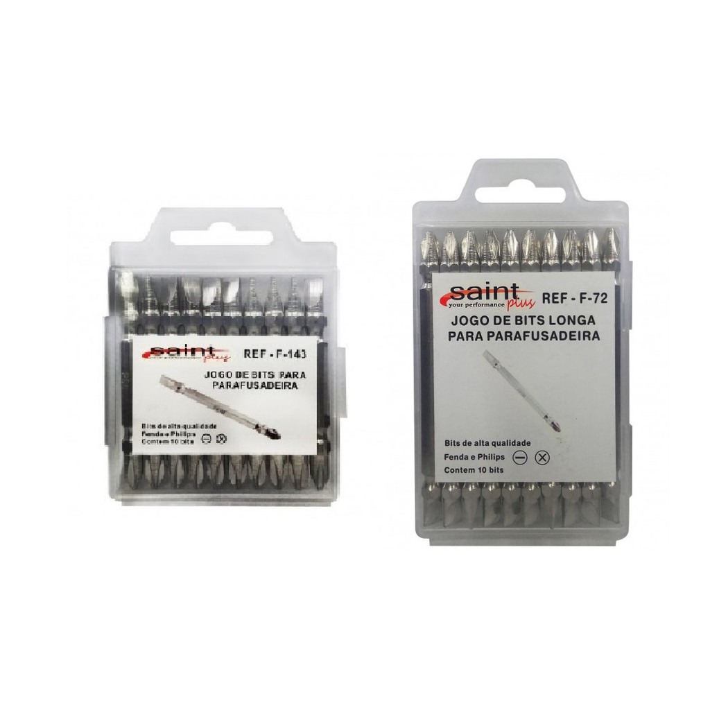 Jogo de pontas Bits Curto e longo Para Parafusadeira C/10 Philips e Fenda Imantado