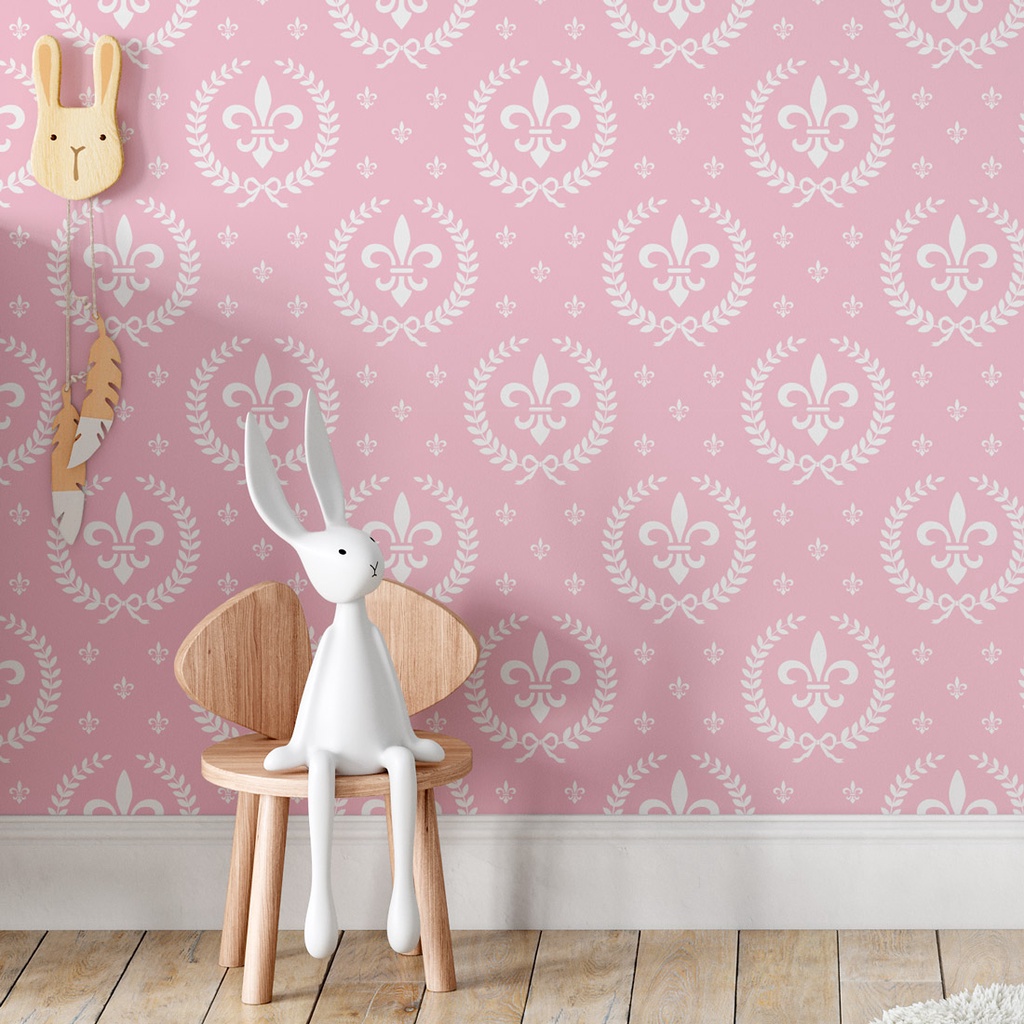 Papel de Parede Flor de Lis (Rosa Pastel)