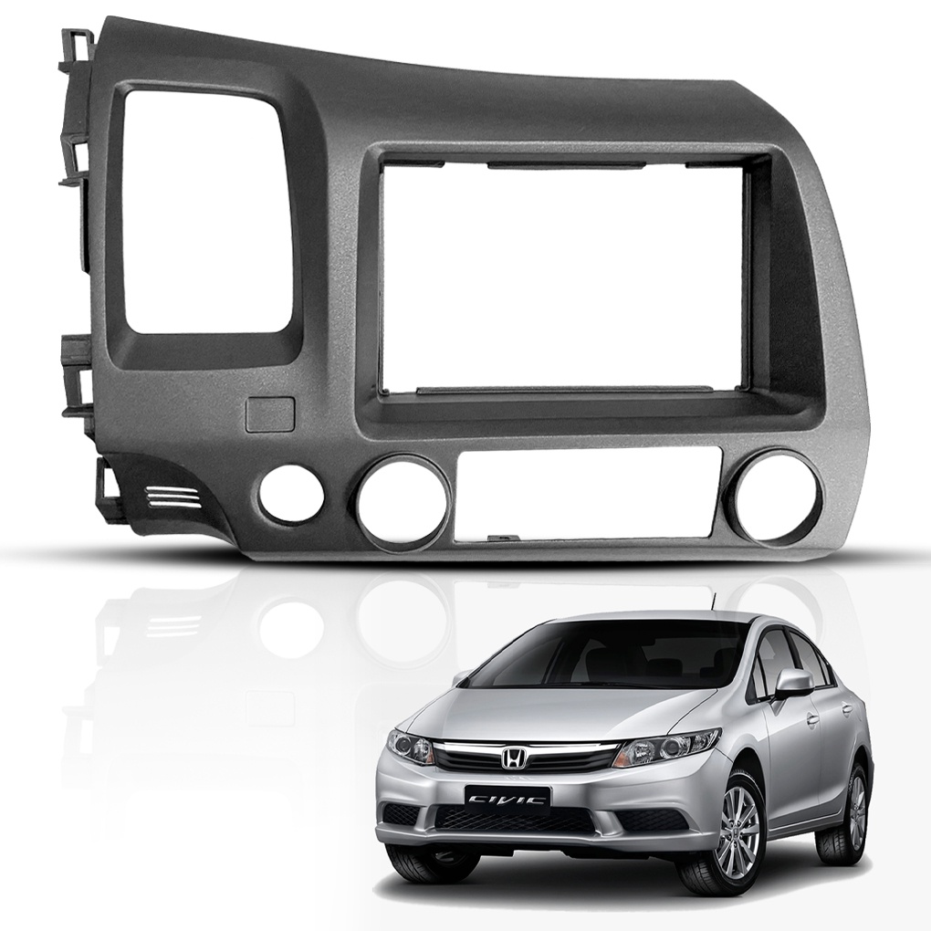 Moldura Painel 2 Din MP5 New Civic 2007 2008 2009 2010 2011 em Oferta na Shopee