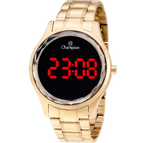 Relógio Champion Feminino Digital Dourado Original À Prova D'Água Moda Estilo Mulher Namorada Mãe Barato CH48019V - Watches