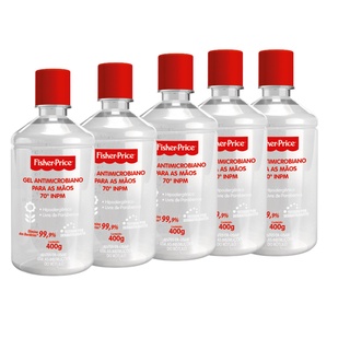 Kit 5 Álcool em gel Fisher-Price 400g