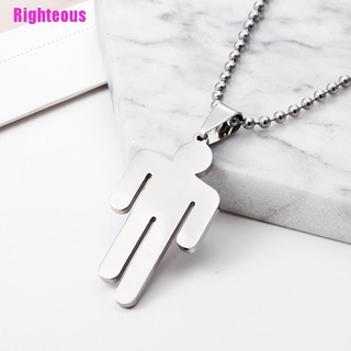 Colar Direito + Billie Eilish Pendant Necklace Round Strand Chain Jóias De Aço Inoxidável