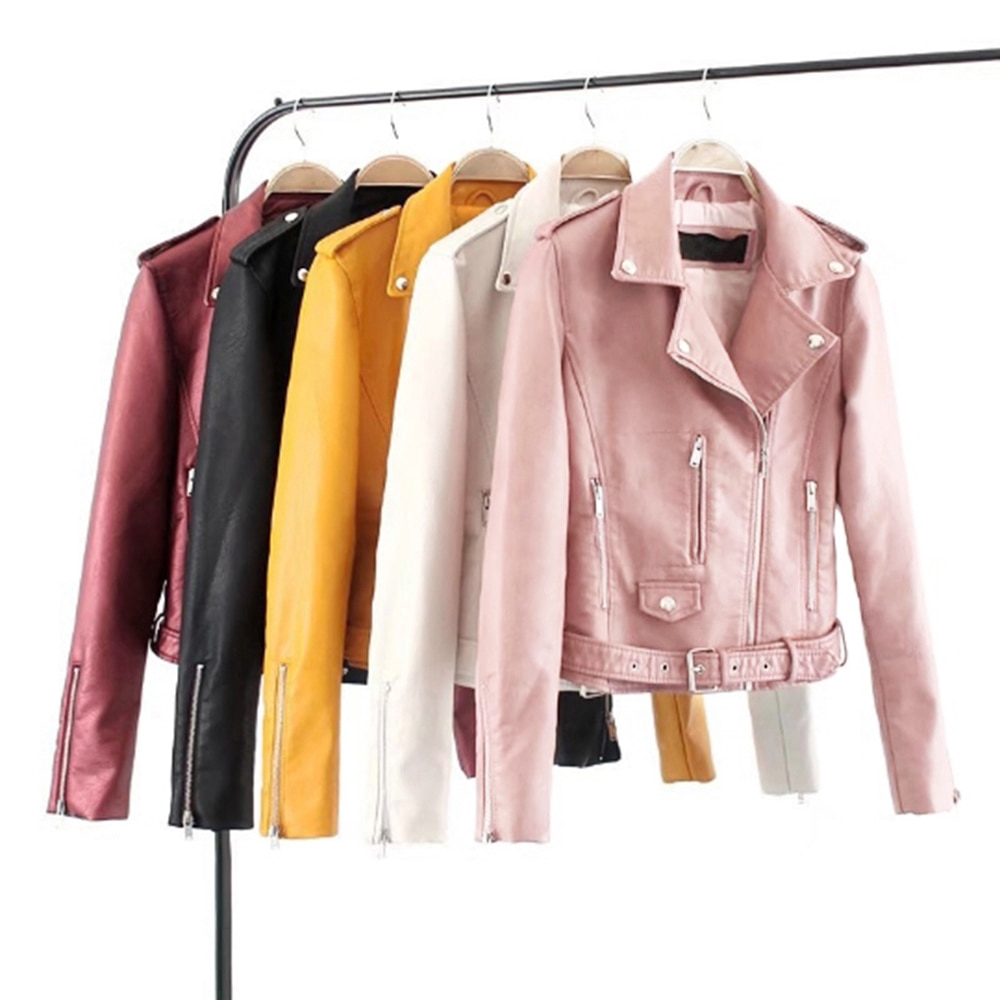 jaqueta de couro polo wear feminina