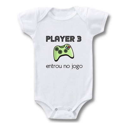 Body Bebê Player 3 Entrou No Jogo Gamer Personalizado em Oferta na Shopee