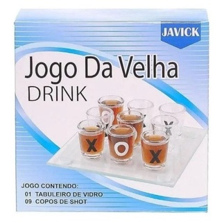 Jogo Da Velha Drink Tabuleiro De Vidro Copos De Shot Shopee Brasil