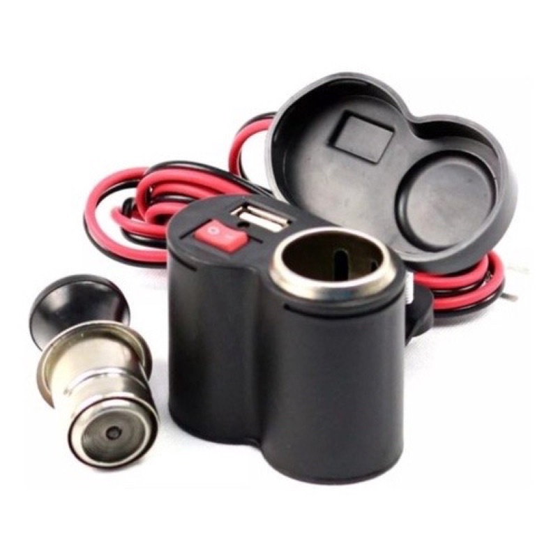 Carregador Tomada Usb P/ Moto Celular Gps Acendedor Cigarro
