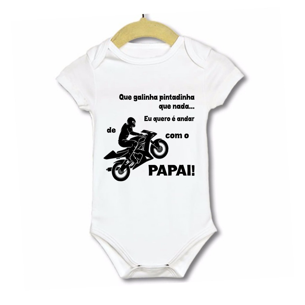 Body infantil Quero é andar de moto com o papai