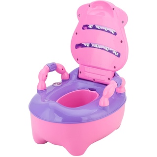 Troninho Infantil Fazenda Musical Assento Anatômico Com Tampa Vaquinha Rosa Prime Baby