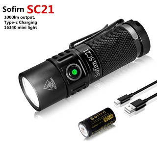 Sofirn SC21 Mini Lanterna Recarregável , Super Brilhante 1000 lumen NW LED 16340