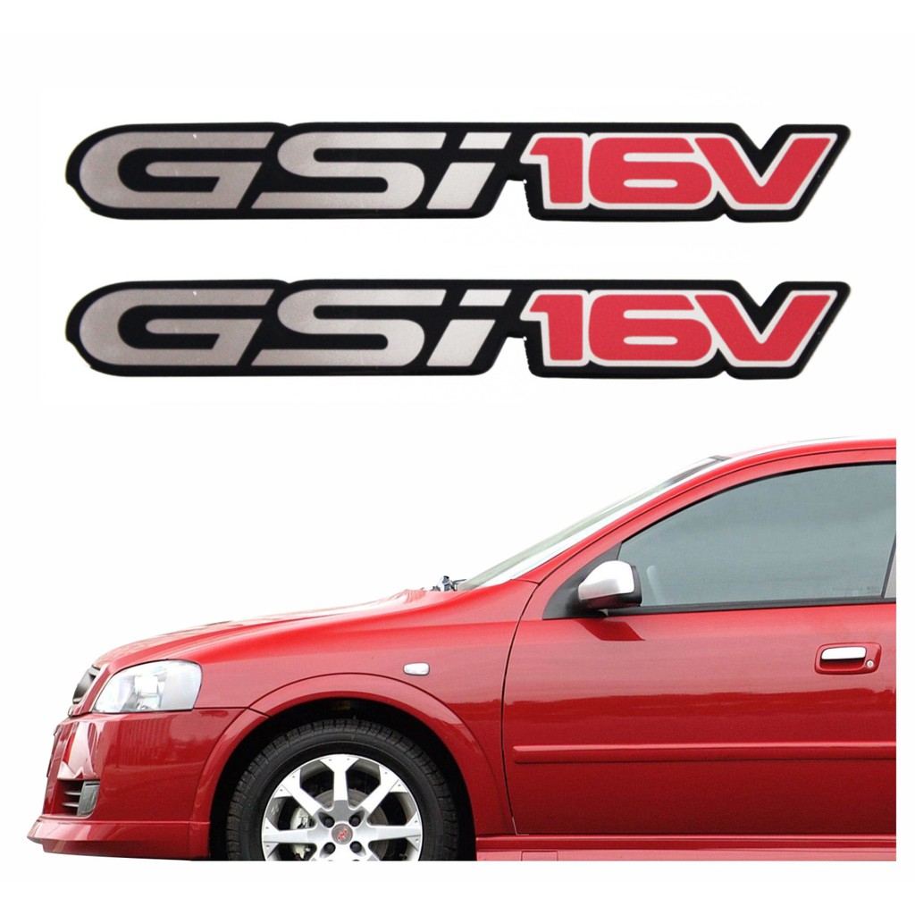 Par de Adesivos Emblemas Astra Gsi16v Gsi 16v Resinados Relevo 3D Carro R367
