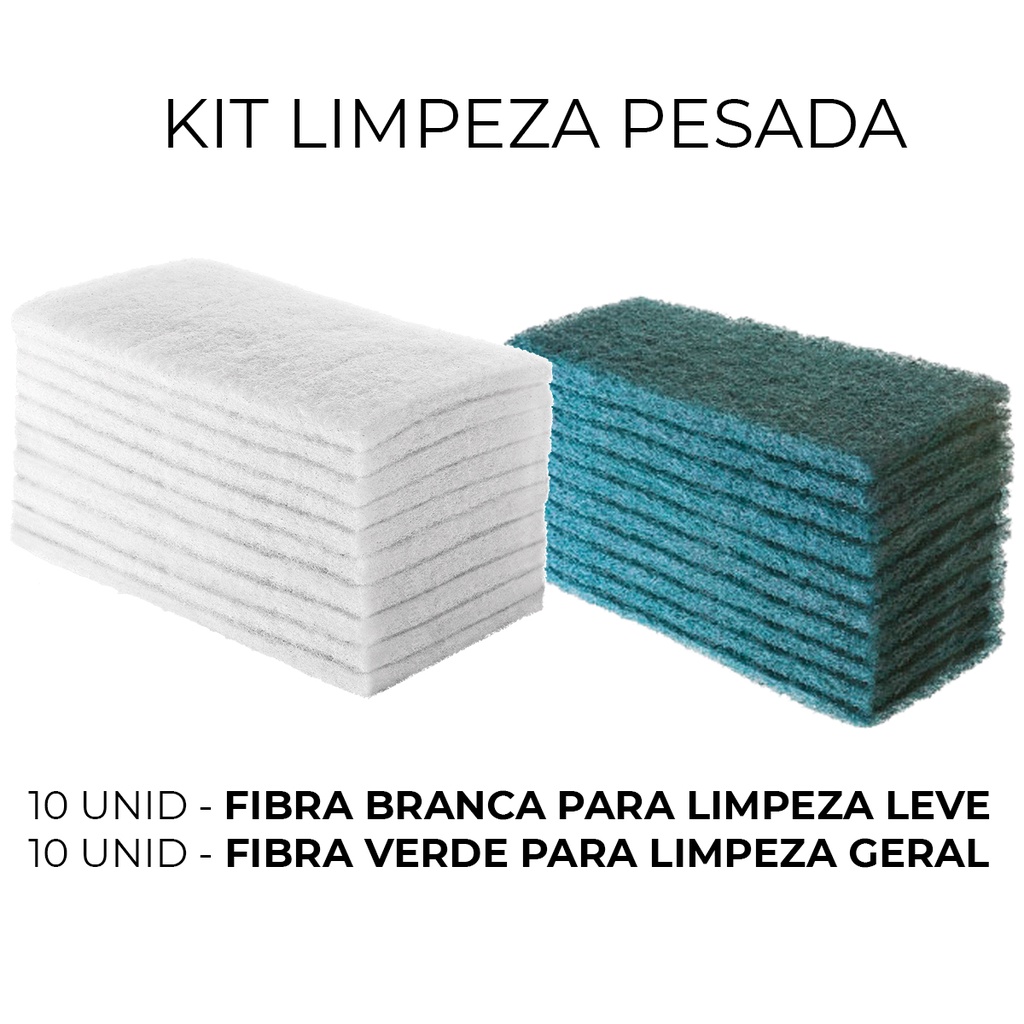 Fibra Para Limpeza Verde uso geral e Branca limpeza leve Nobre