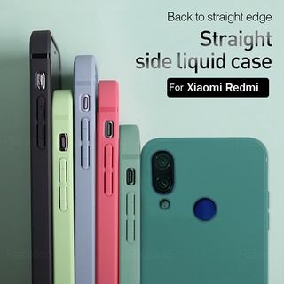 Xiaomi Capa Para Redmi Note 8T 7 Pro 6 5 Plus De Silicone Fosca Telefone Candy Color Luxo Quadrado Macaron Cor Líquido Anti-Impacto Proteção Da Câmera Macia