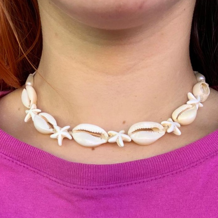 Gargantilha de Conchinhas Choker Búzios Soft Girl Moda Praia  Colar Sereia Mermaid em Oferta na Shopee