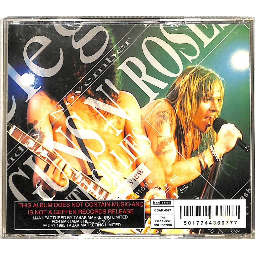 Guns N Roses - Thuth Or Lies - Interview - Bootleg Cd Importado