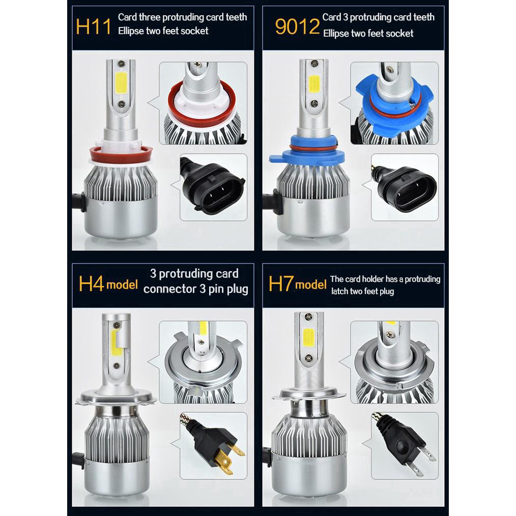 New 2pcs C6 Led Headlights 300W 30000LM H4 H7 Car Light Bulbs H1 H8 H9