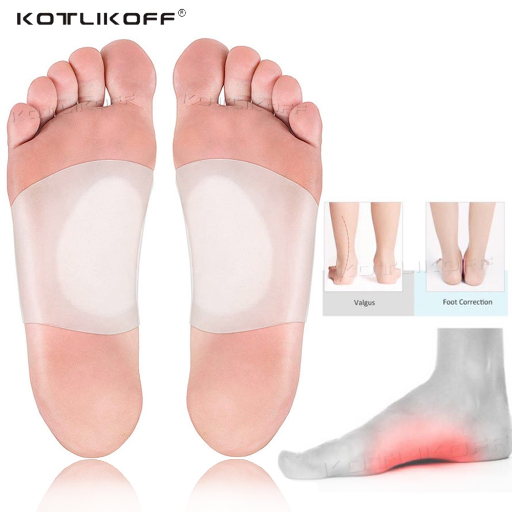 Suporte De Silicone Para Arco Em Gel Palmilhas Macias Alívio Da Dor Fascite Plantar Proteção De Massagem Ergonômica Pés Planos Atadura Ortopédica