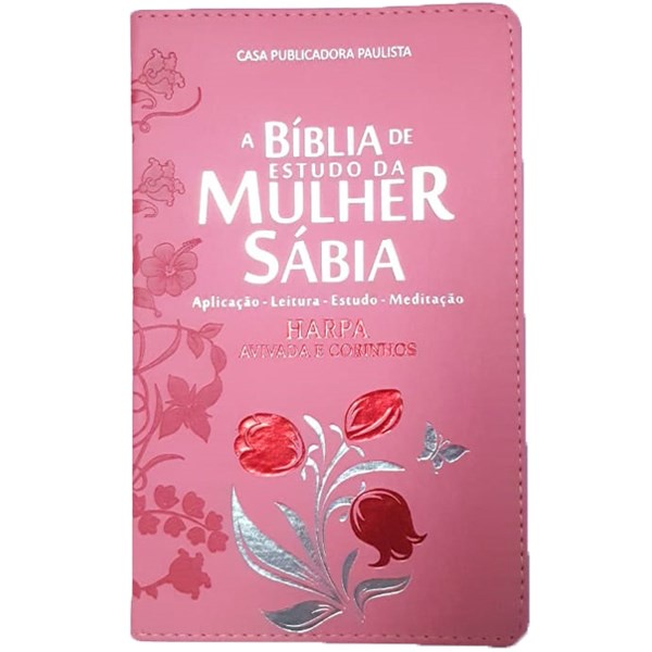 Bíblia de Estudo da Mulher Sábia | ARC | Harpa Avivada | Capa Rosas Rosa em Oferta na Shopee