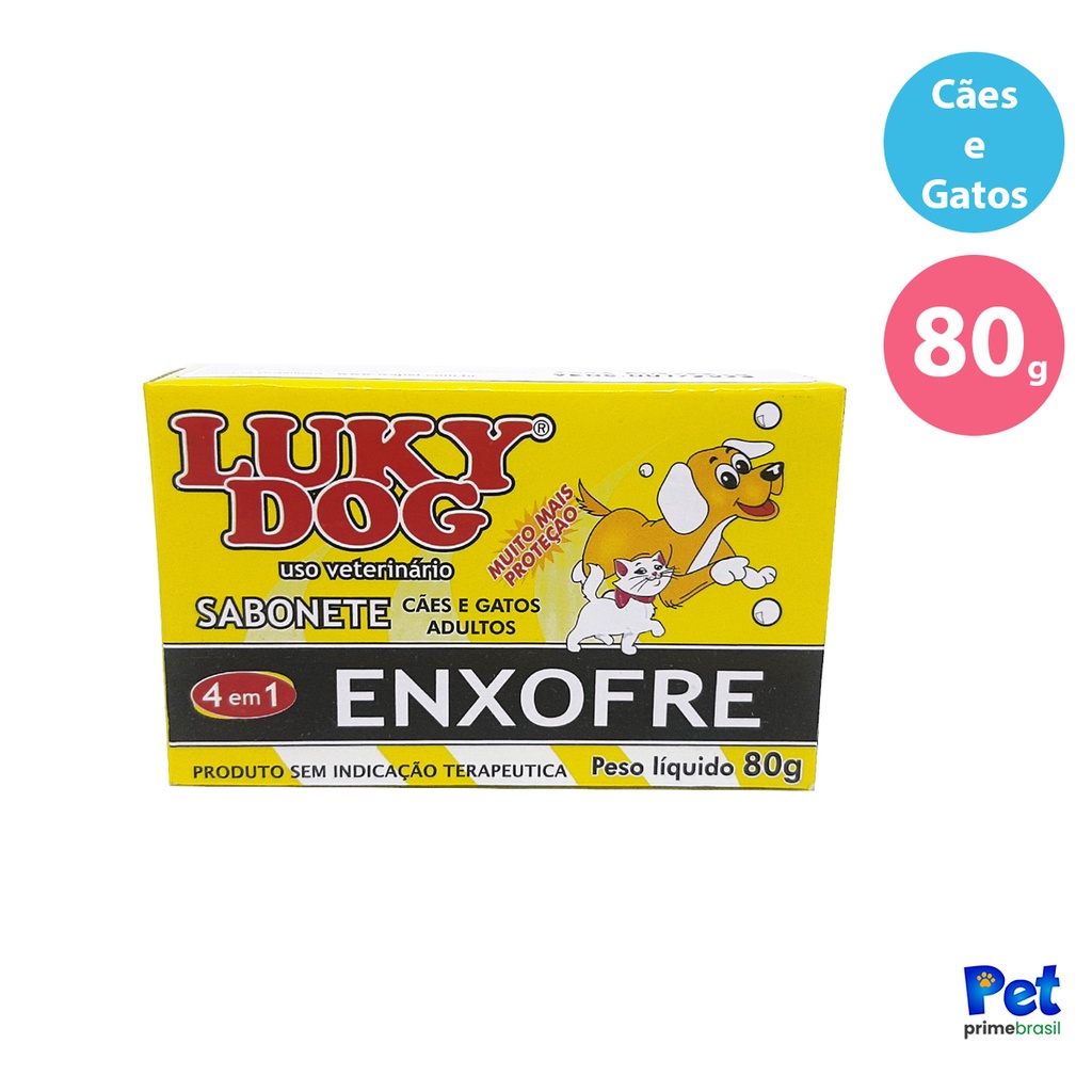 Sabonete Enxofre para Cachorro e Gato 80g Luky Dog