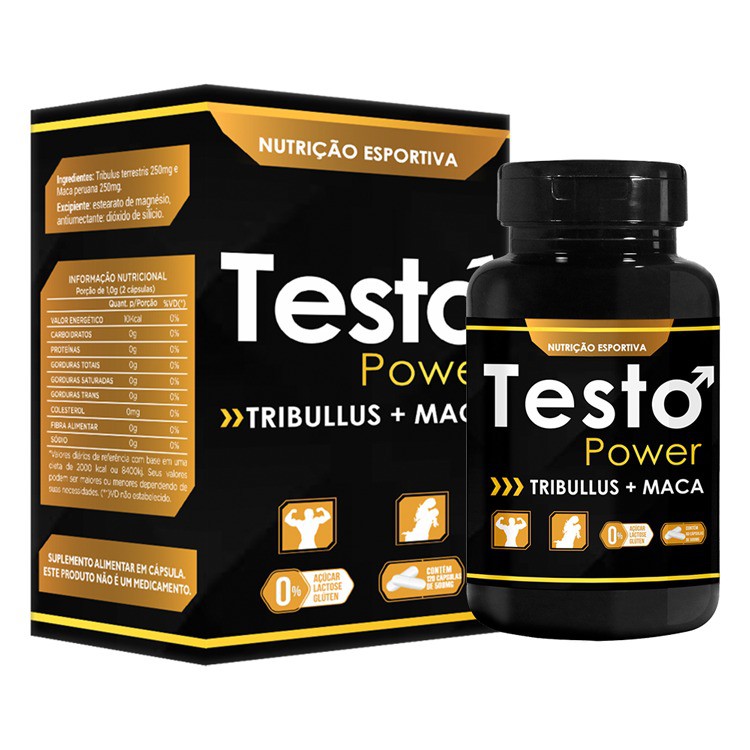 Testo Power - 120 Capsulas Ganhar Força E Massa Muscular