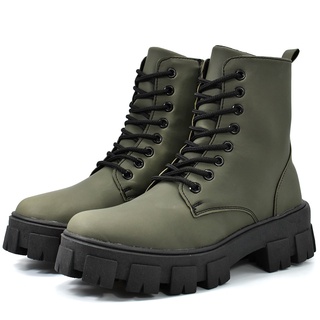Bota Coturno Dubuy Casual Verde Militar Tratorado Anne 1104FG