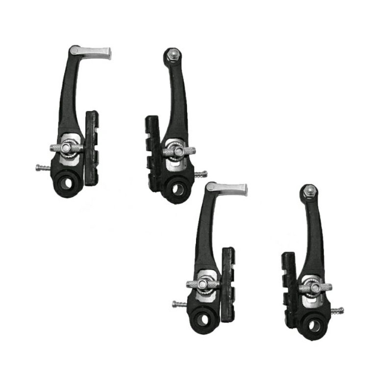 Par Freio V Brake Nylon C/ Sapata Orbital Preto Bike Mtb Caloi Cross Aro 26 aro 20