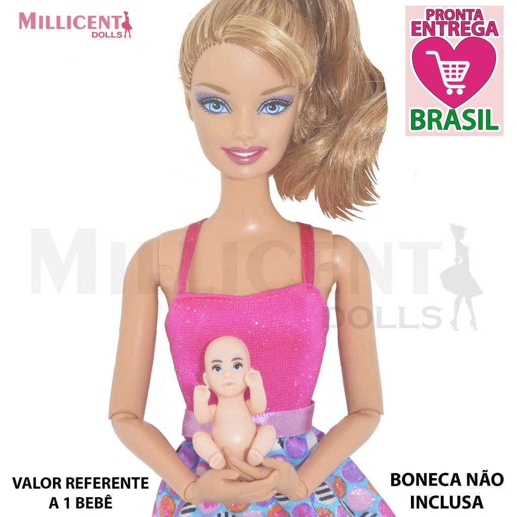 Boneca Estilo B4rbie Grávida + 2 Bebês Articulada