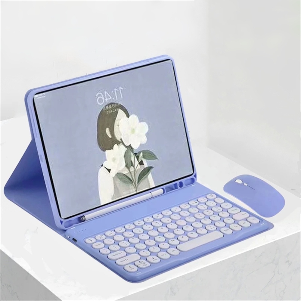 Capa Com Teclado Bluetooth Para Samsung Galaxy Tab S6 Lite 10,4 SM-P610 P615 P617 P613 P619 A7 T500 T505 A8 10,5 X200 X205 S7 S8 S9 11 Polegadas