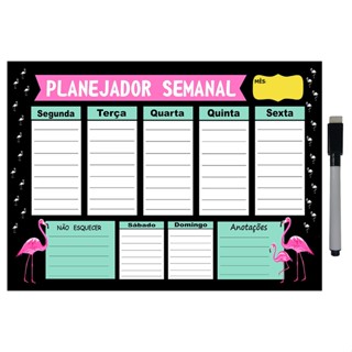 Quadro Planejador de Metal Semanal 20x26cm + Caneta em Oferta na Shopee