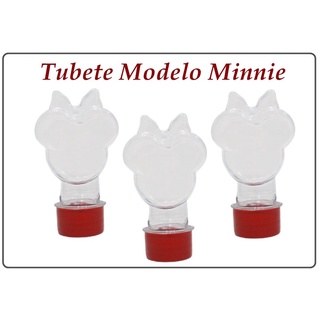 Tubete Minnie Tampa Plástica c/15 unidades tubete Minnie aniversario batizado festa lembrancinha evento