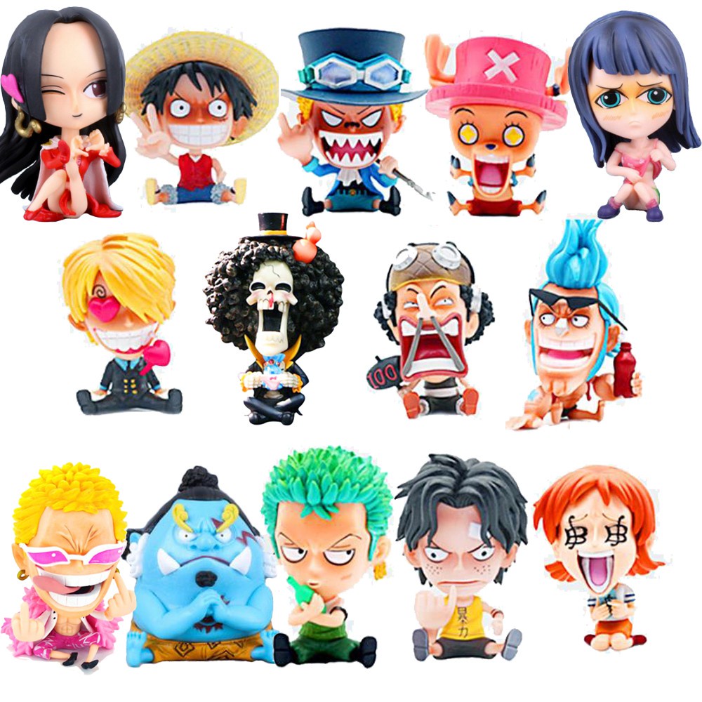 Bonecos Miniatura Anime Figure One Piece Pirata Luffy Zoro Brook Sanji Ace Sabo
