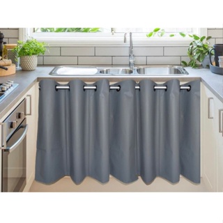 Cortina de Pia Cozinha Moderna Lisa Uma Parte Só 1,40m x 0,80cm Cortina Pequena Todas com Ilhós em Oferta na Shopee