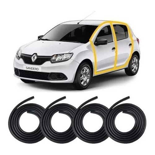 Borrachas De Vedação Sandero 4 Portas 2017 2018 2019 2020 em Oferta na Shopee