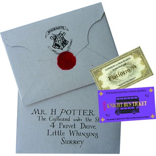 Carta Harry Potter EM INGLÊS de Aceitação Hogwarts com Endereço Exato