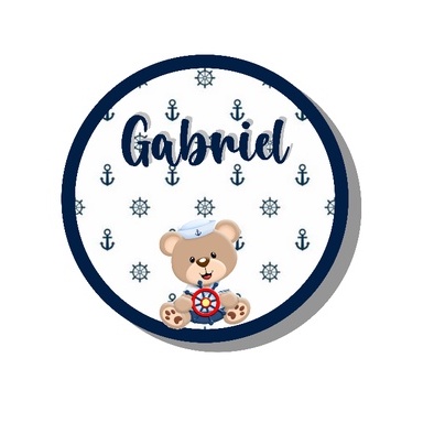 Adesivos Urso Marinheiro menino para lembrancinhas de festa infantil  personalizado, chá de bebê, nascimento maternidade ursinho e aniversario