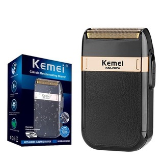 Barbeador Shaver Elétrico Sem Fio Kemei 2 Lâminas Km-2024 Promoção Imperdível