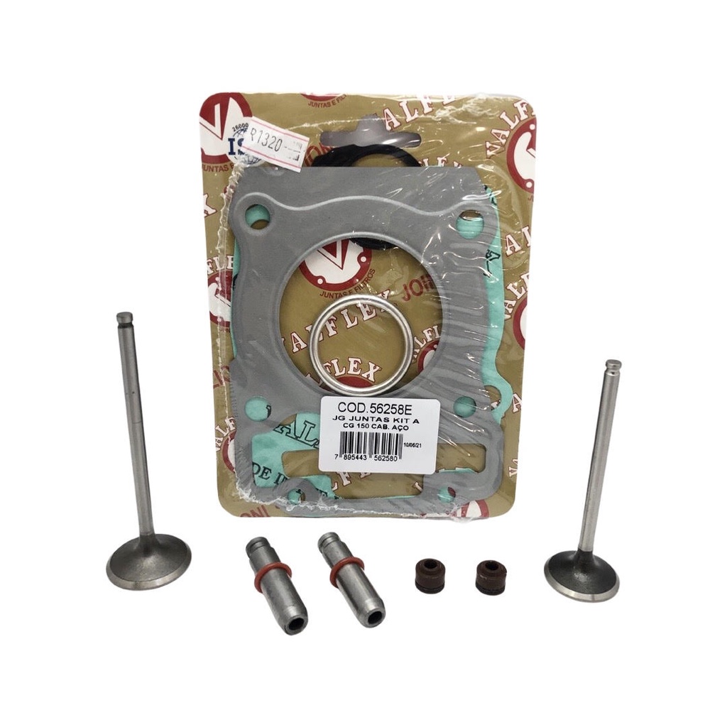 Jogo Junta Kit A + Válvulas + Guias + Retentores Válvulas  Titan 150 2004 À 2008