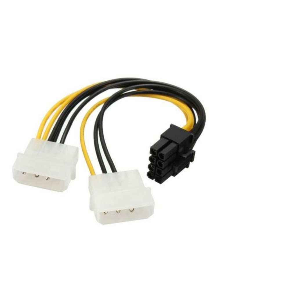Cabo Adaptador de Energia Pci-ex 8 Pinos 2 Ide Molex Fonte