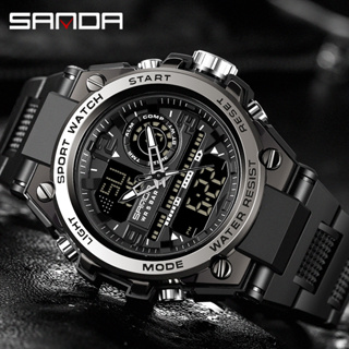 Sanda Relógio Masculino à Prova D'água Relógio Esportivo Moda Luxo LED Digital Militar Multifuncional Relógio Masculino em Oferta na Shopee