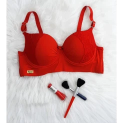 Sutiã Rose Lingerie Plus Size Com Paleta Lateral Bojo (46 ao 54) Rendado Alça Reforçada Regulagem Metal