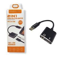 Adaptador Cabo Tipo-c / P2 Splitter 2 Em 1 Áudio Carregador Hmaston em Oferta na Shopee
