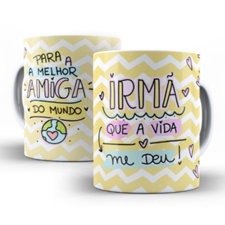 Caneca para Amiga Personalizada de Porcelana Presente Melhores Amigas Xícara Irmã Prima em Oferta na Shopee