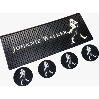 Tapete Bar mat Johnnie Walker 50x20 + 4 Porta Copos emborrachados em Oferta na Shopee