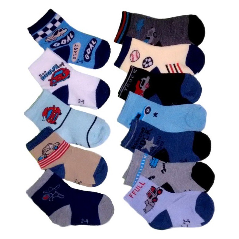 KIT 12 pares  Meia Infantil Masculino