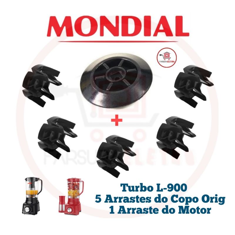 5 Acoplamento do Copo + 1 Arraste do Motor Liquidificador Mondial L900