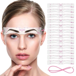 12 Pçs/set Reutilizável Estilo Diferente Sobrancelha Stencils/Guia De Desenho Olho Brow Styling Moldar Grooming Template Cartão/Beleza Ferramentas De Maquiagem