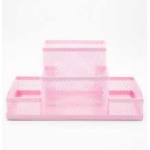 Porta Caneta Metal Aramado Rosa.